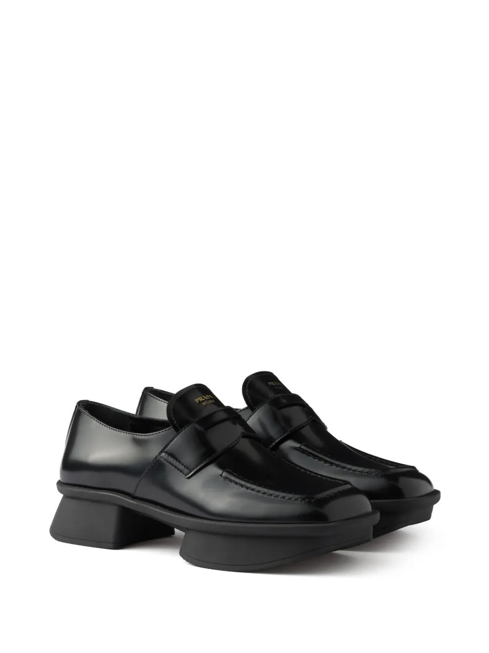 Prada Women Equal Brushed Leather Loafers