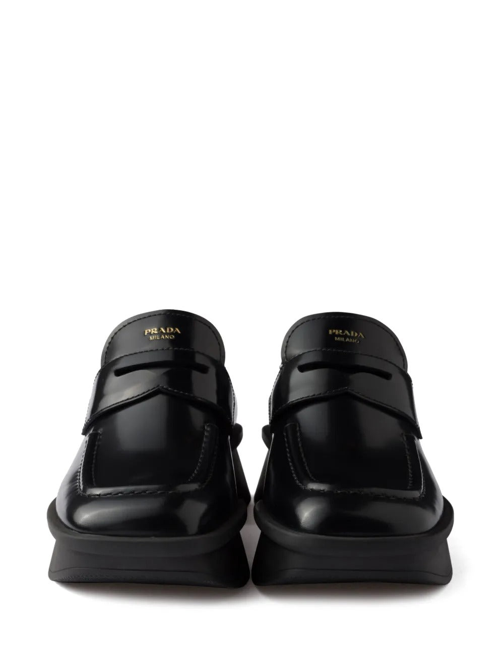Prada Women Equal Brushed Leather Loafers