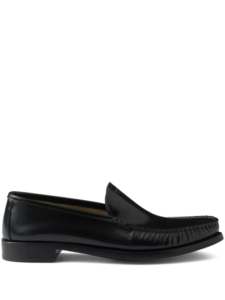 Prada Women Brushed Fumé Leather Loafers