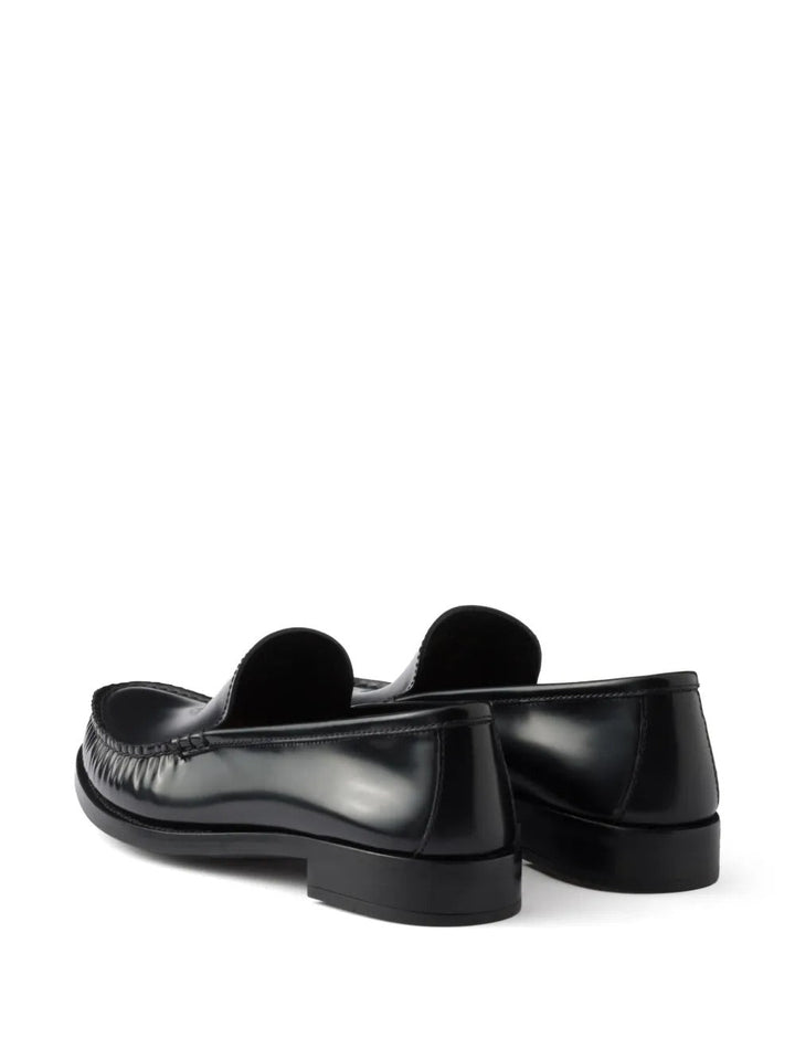 Prada Women Brushed Fumé Leather Loafers