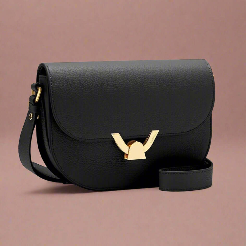 Coccinelle women's black leather Crossbody Bags