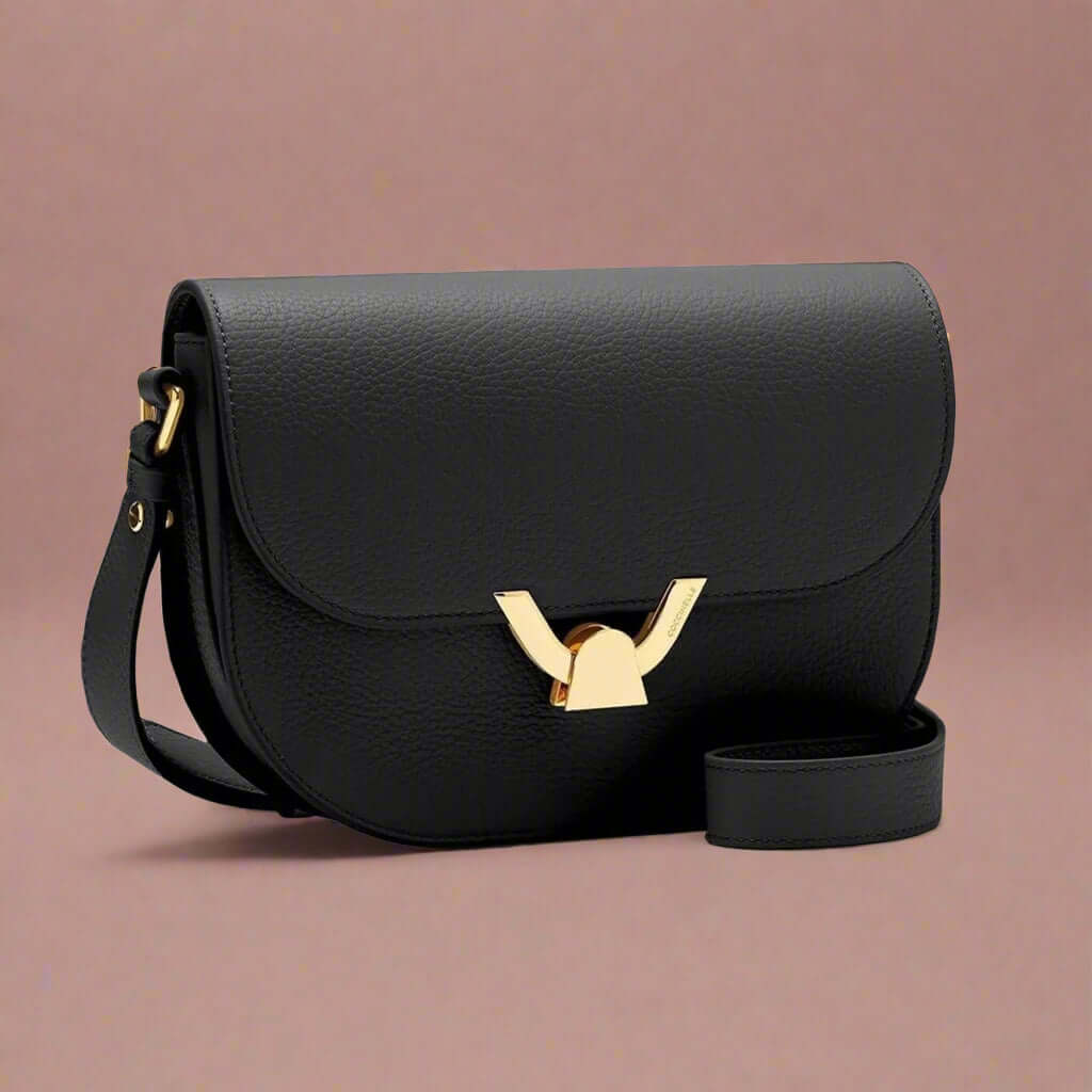 Coccinelle women's black leather Crossbody Bags