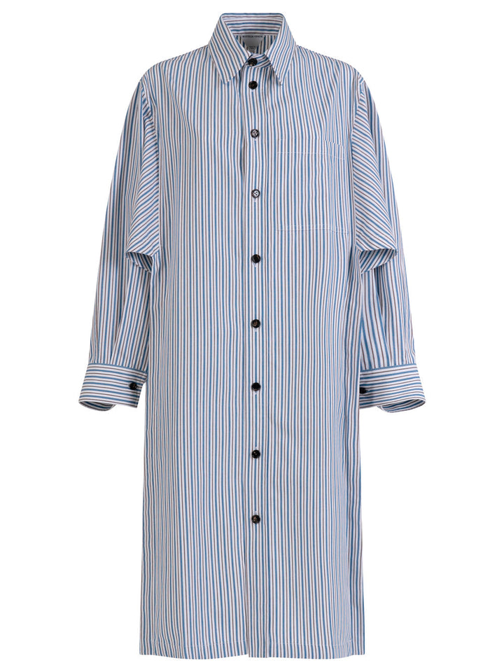 Bottega Veneta Women Light Cotton Striped Dress
