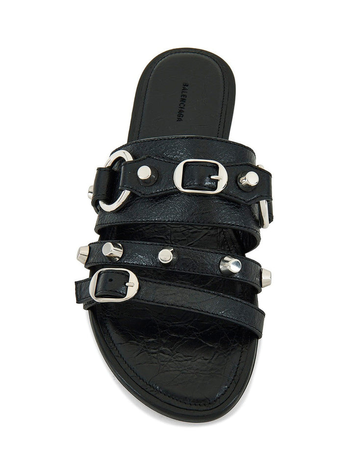 Balenciaga Women City Flat Mule In Arena Lambskin