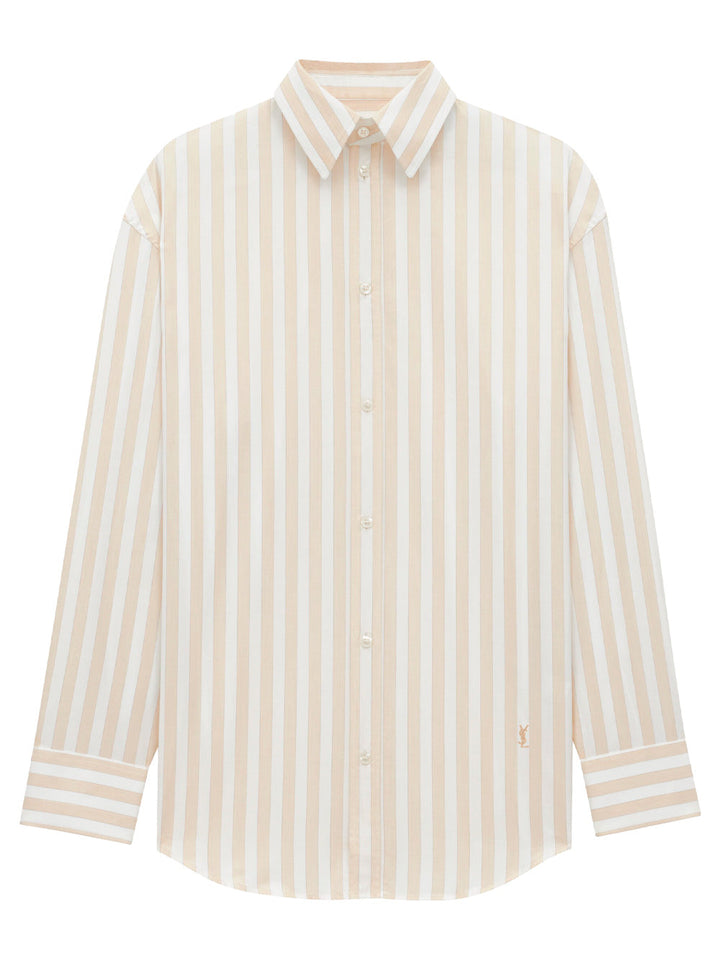 Saint Laurent Women Striped Cotton Cassandre Shirt