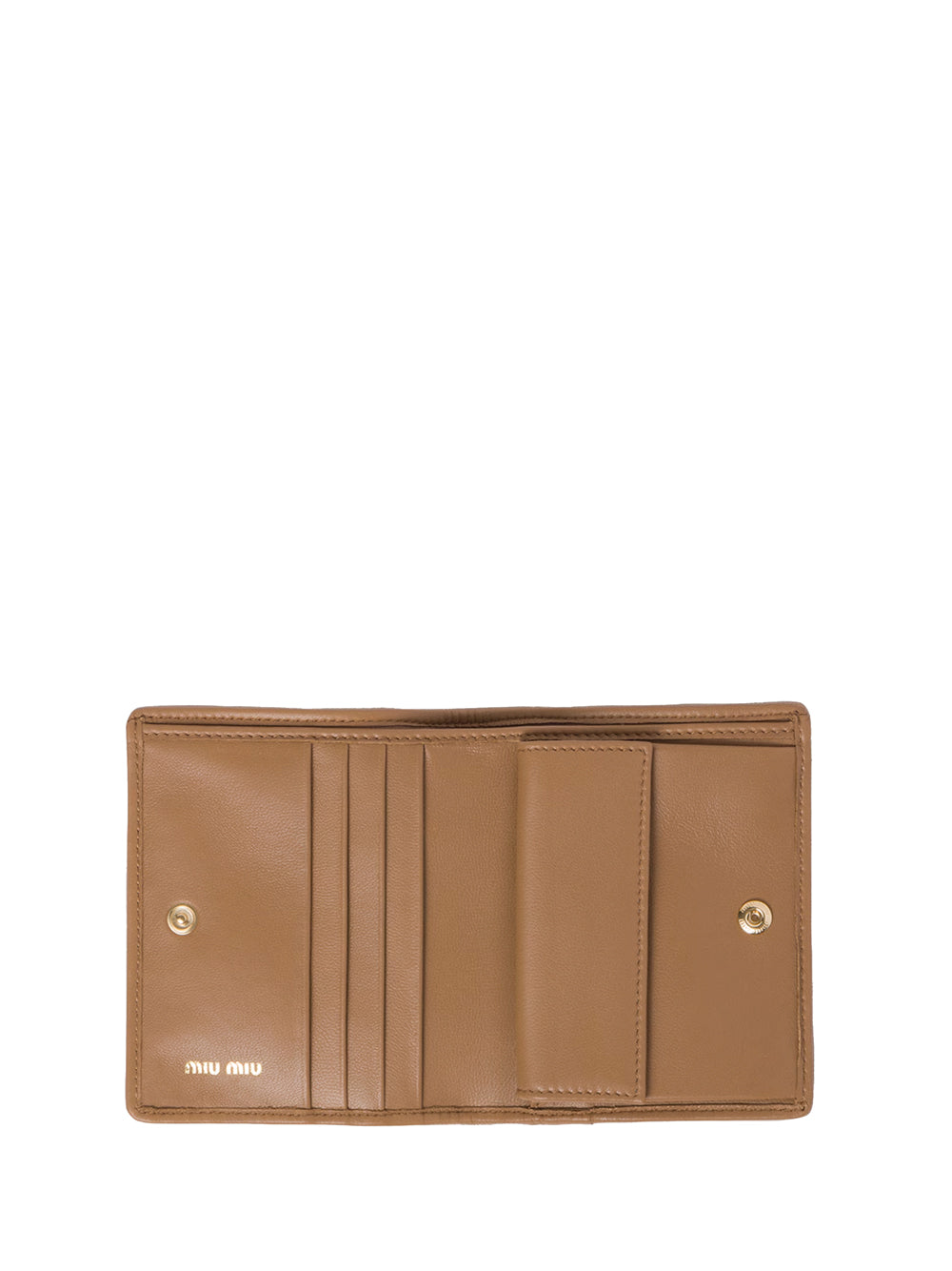 Miu Miu Women Small Matelassé Nappa Leather Wallet With Snap Closure