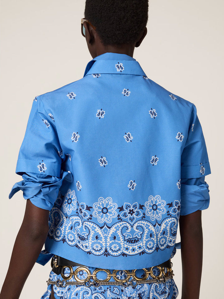 Miu Miu Women Printed Slubbed Poplin Shirt