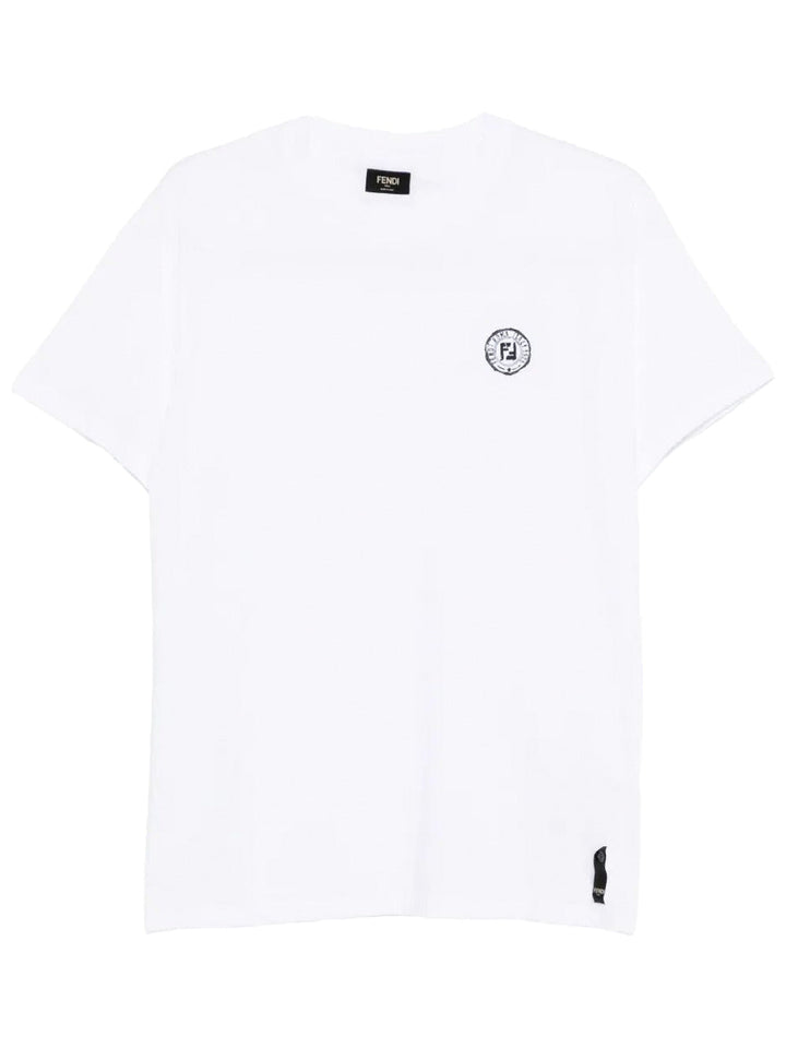 Fendi Men Ff Postcards Logo Print Cotton T-Shirt