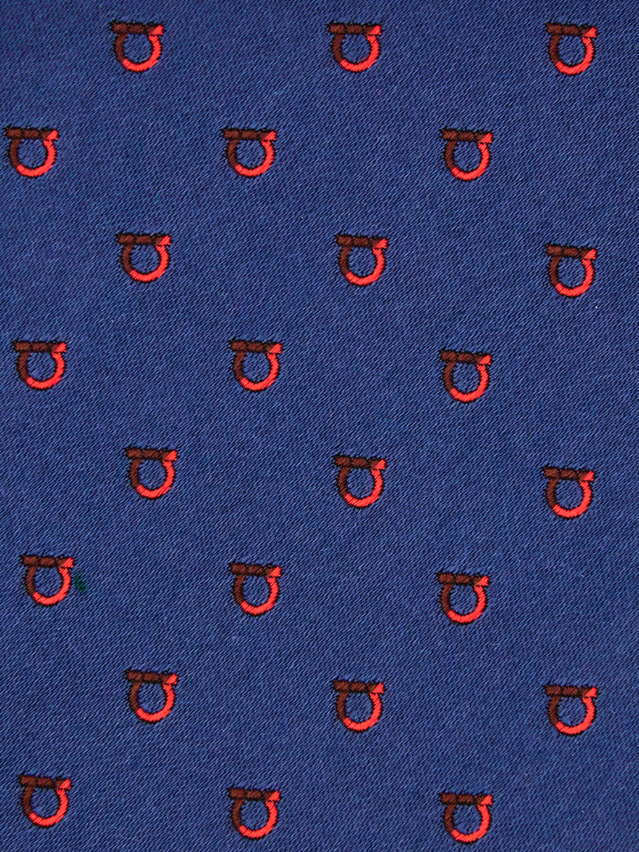 Ferragamo Men Two-Tone Gancini Jacquard Alaska Silk Tie
