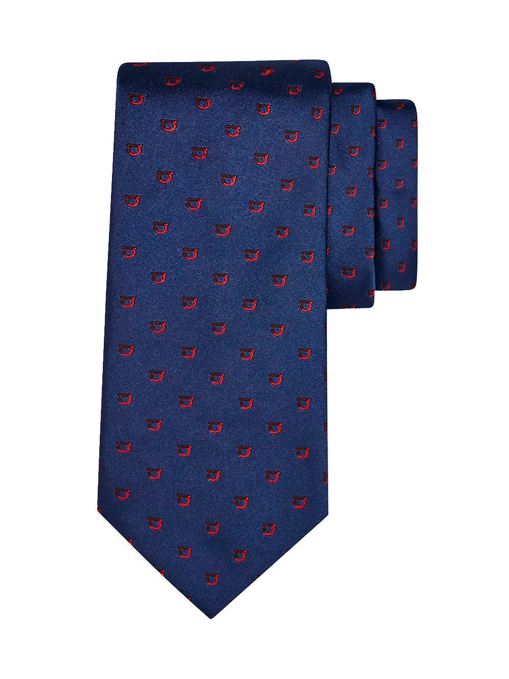 Ferragamo Men Two-Tone Gancini Jacquard Alaska Silk Tie