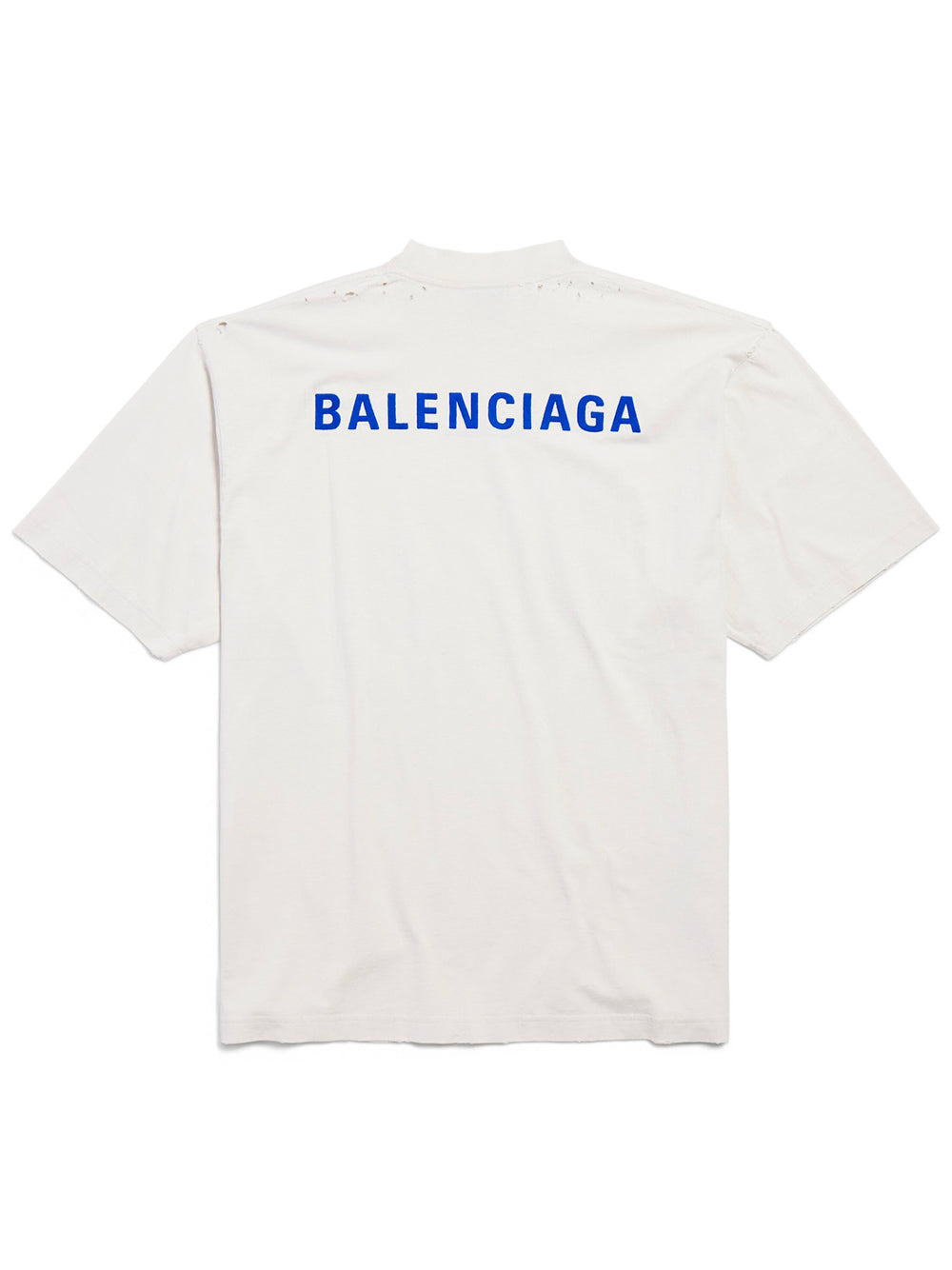 Balenciaga Men Balenciaga Back T-Shirt Medium Fit In Dirty White/Blue