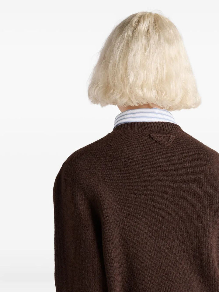 Prada Women Wool And Cashmere Crew-Neck Sweater