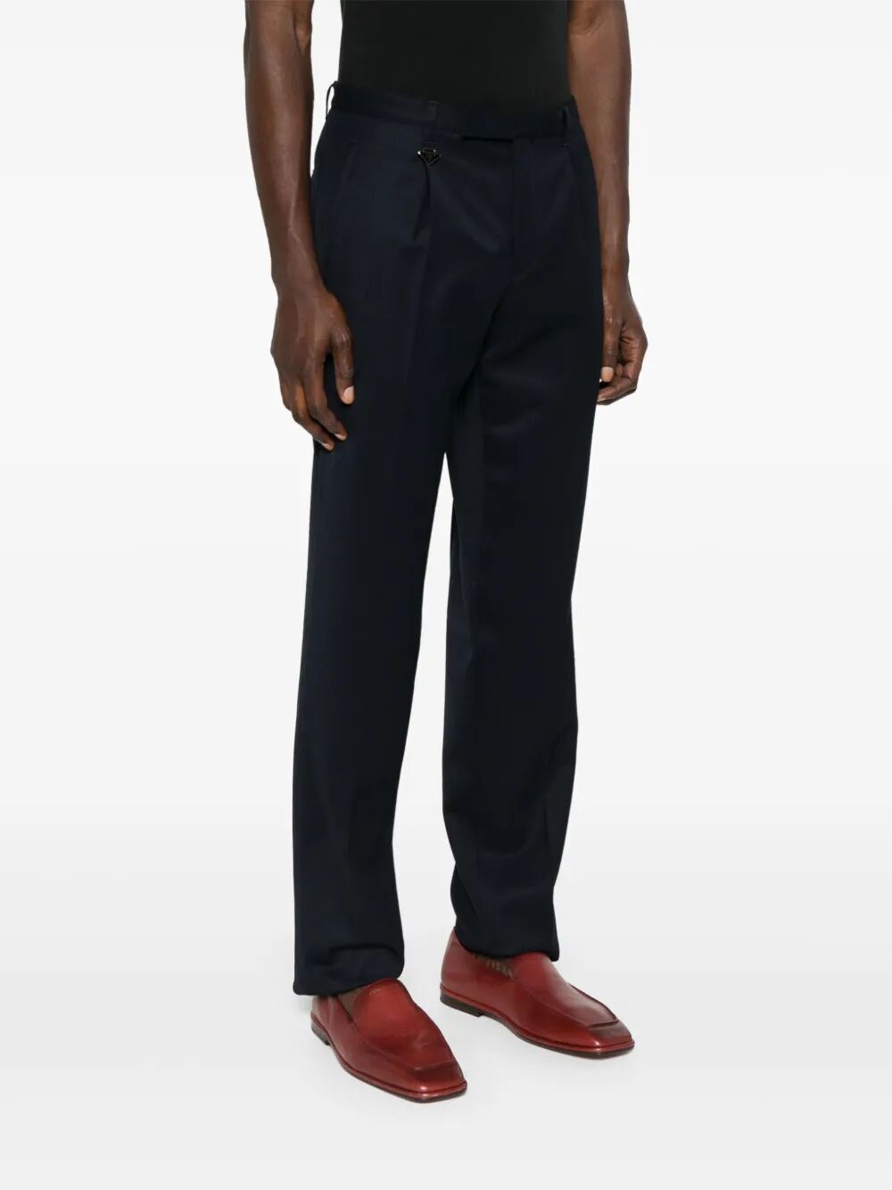 Prada Men Tapered Leg Wool Trousers