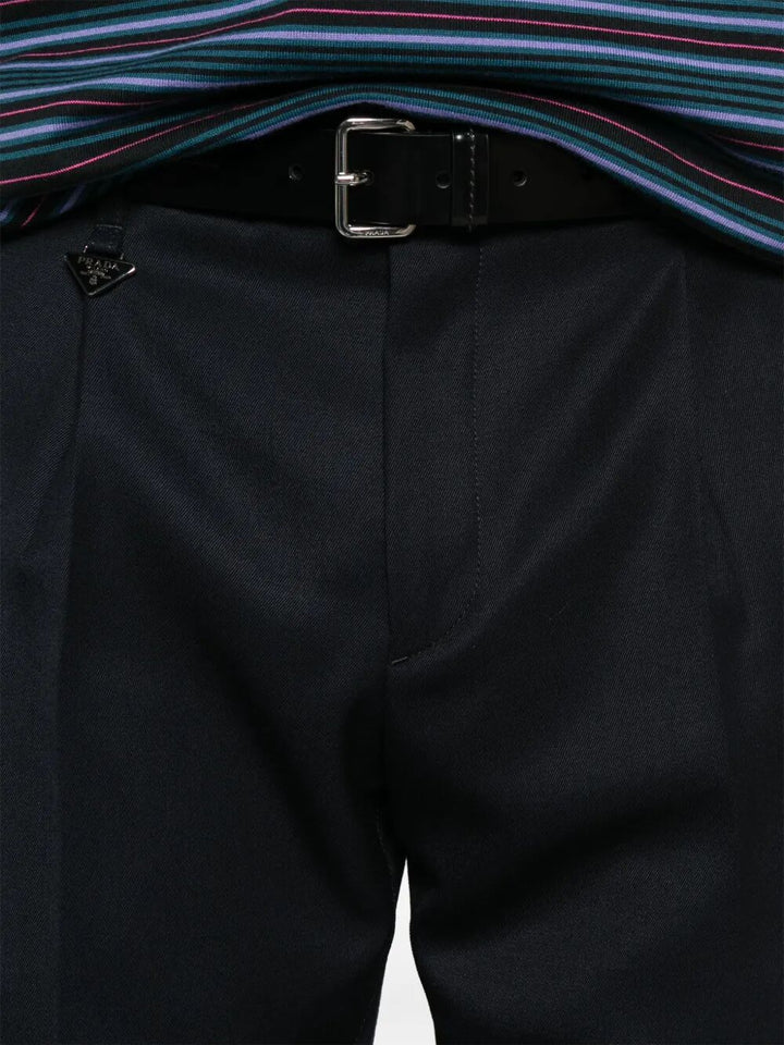 Prada Men Tapered Leg Wool Trousers