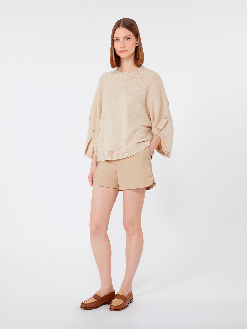 Max Mara Women Crossover Detail Oversized Wool And Cashmere Sweater