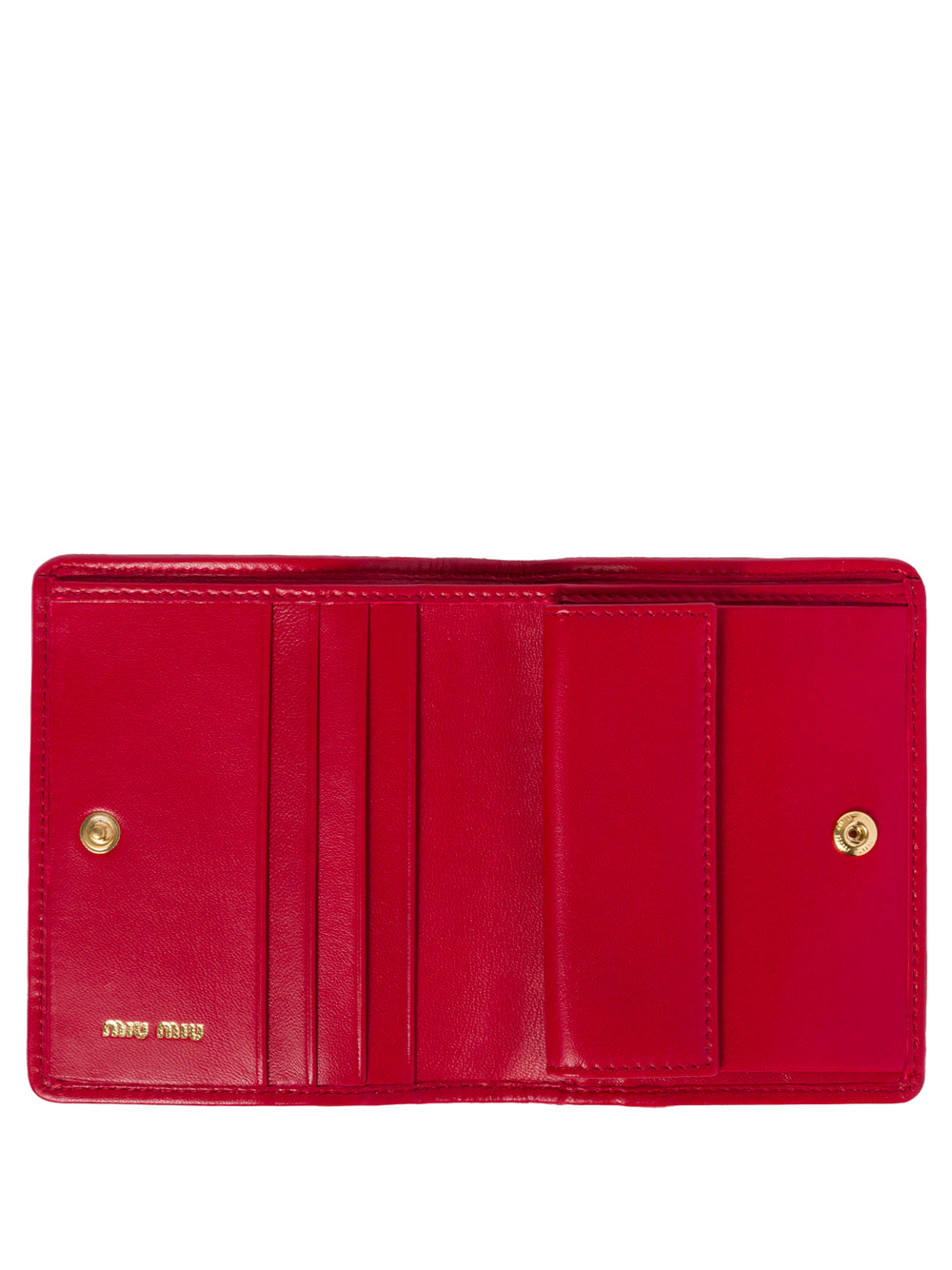 Miu Miu Women Small Matelassé Nappa Leather Wallet With Snap Closure