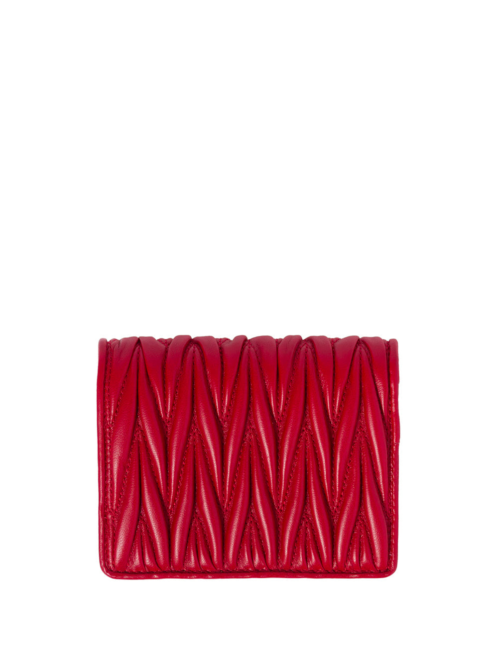 Miu Miu Women Small Matelassé Nappa Leather Wallet With Snap Closure