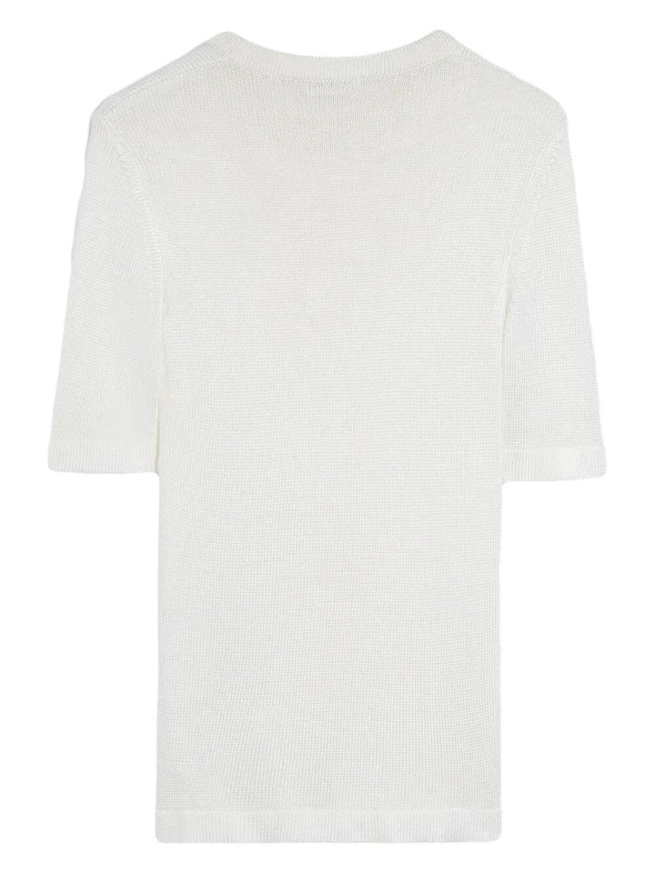 Jil Sander Women Ss Cn T-Shirt W/ Flower Crochet
