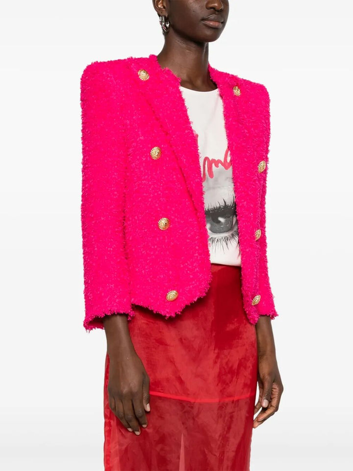 Balmain Women 8 Button Tweed Spencer Jacket