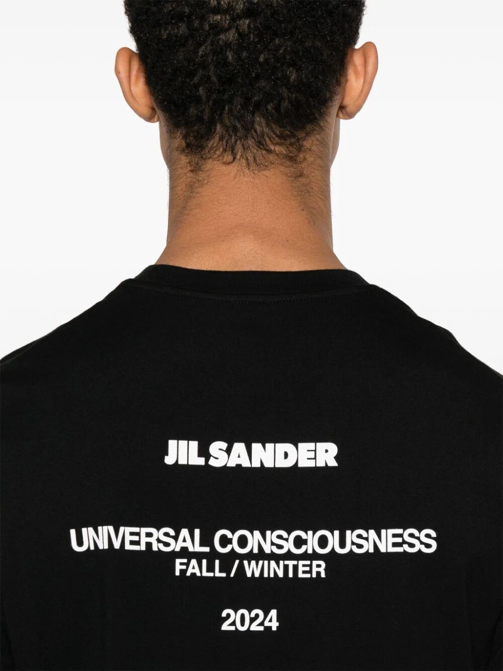 Jil Sander Men Crew Neck T-Shirt With Seasonal Print On The Back