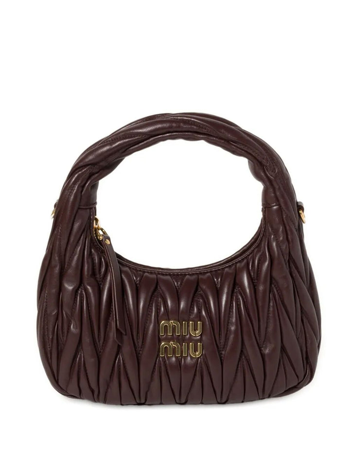 Miu Miu Women Wander Matelassé Nappa Leather Small Hobo Bag