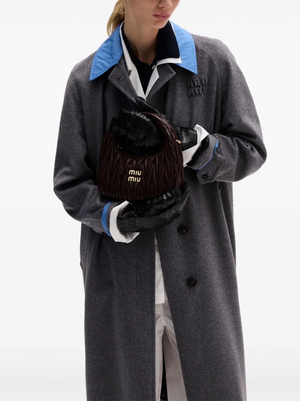 Miu Miu Women Wander Matelassé Nappa Leather Small Hobo Bag