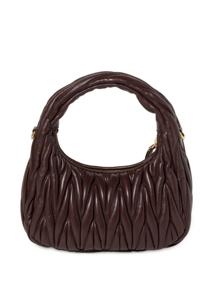 Miu Miu Women Wander Matelassé Nappa Leather Small Hobo Bag