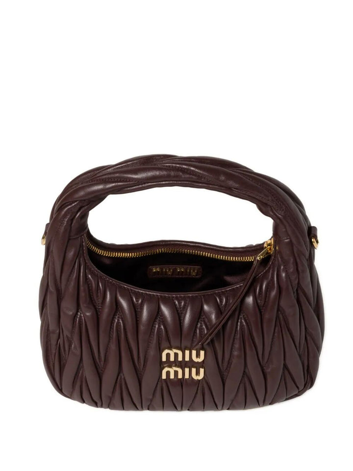 Miu Miu Women Wander Matelassé Nappa Leather Small Hobo Bag
