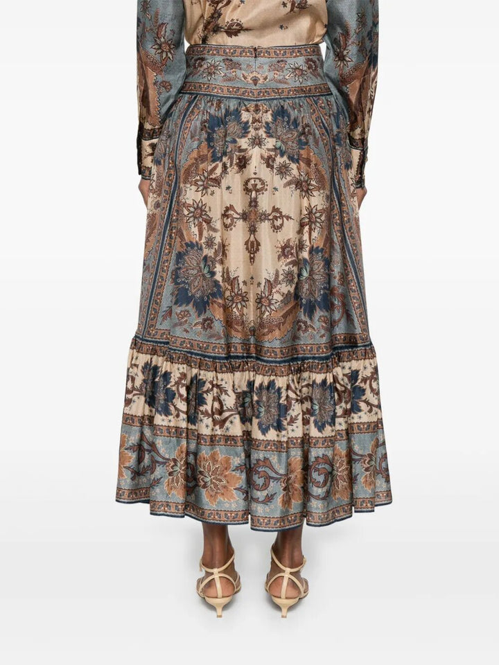 Zimmermann Women Ascension Tiered Midi Skirt