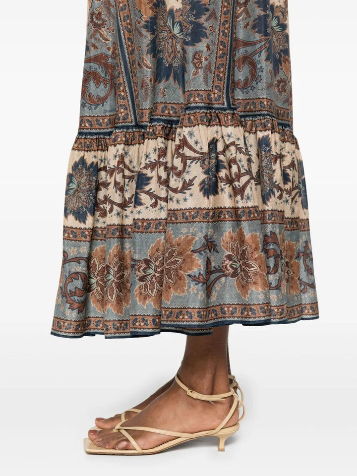 Zimmermann Women Ascension Tiered Midi Skirt