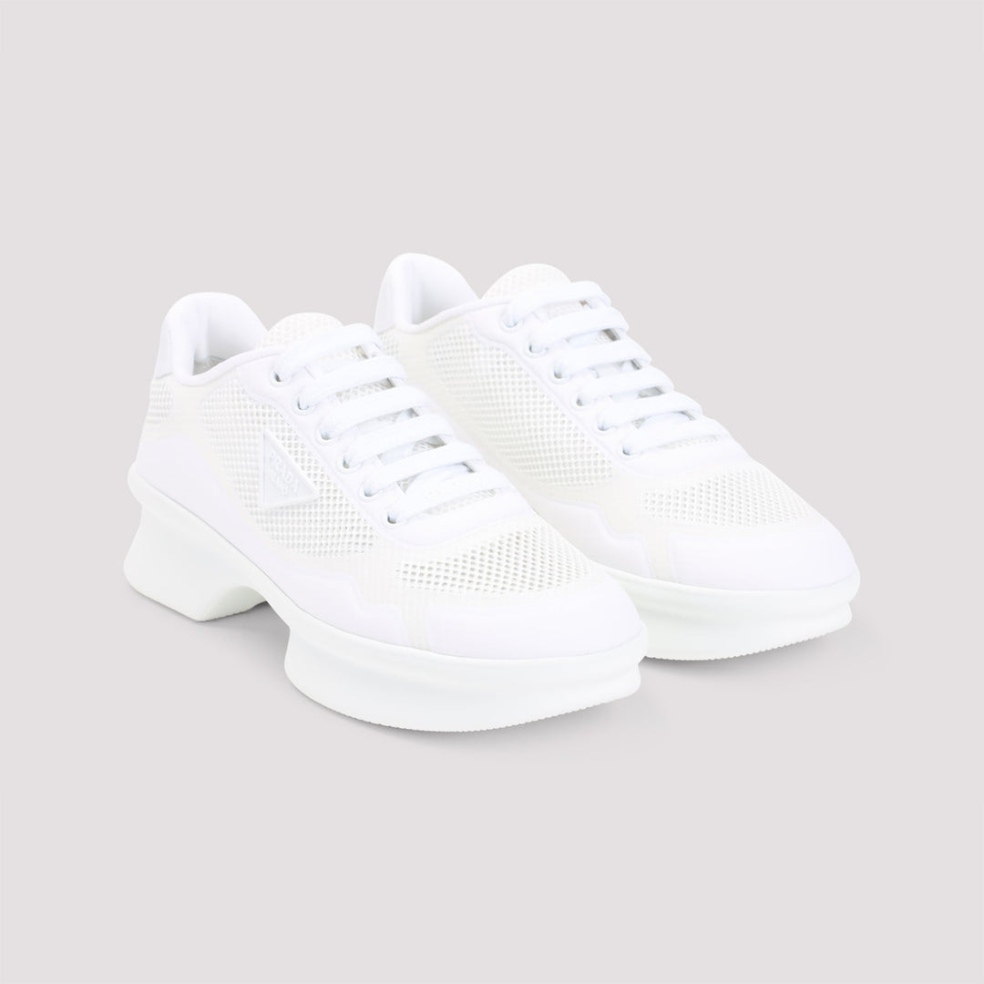White sneakers on a light gray background