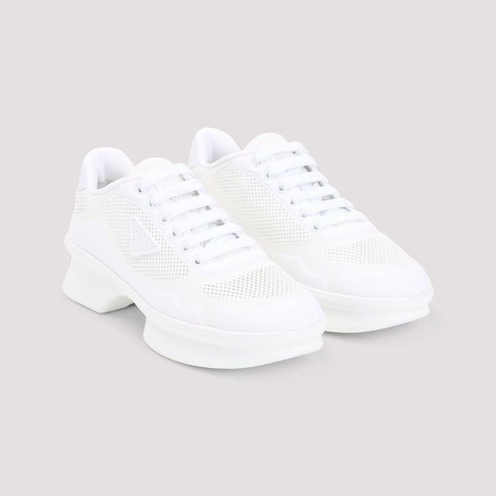 White sneakers on a light gray background