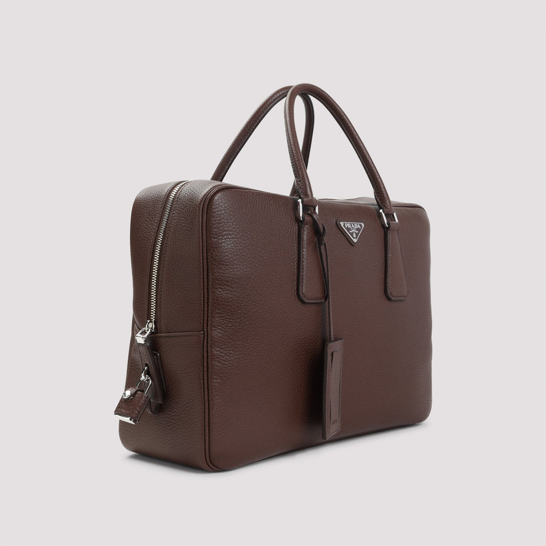 Prada Grained Leather Tote Bag Men