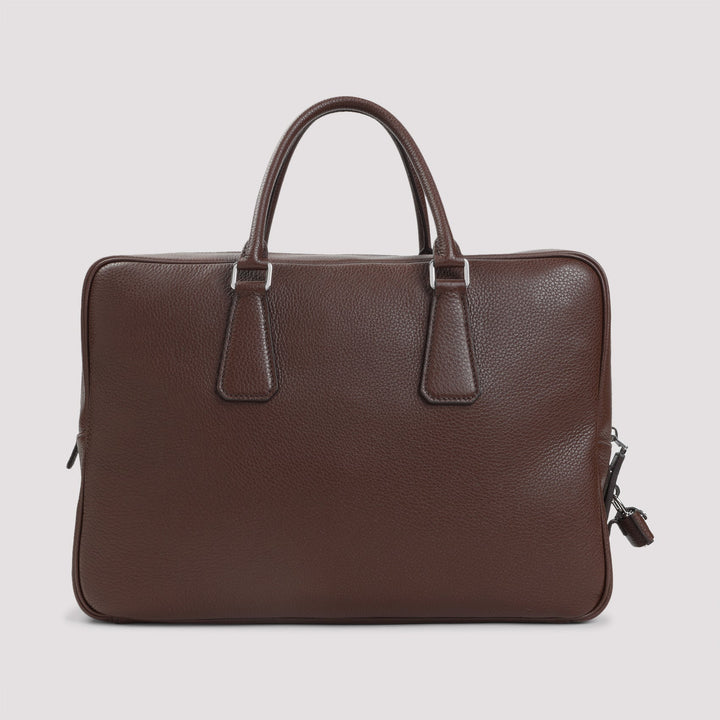 Prada Grained Leather Tote Bag Men