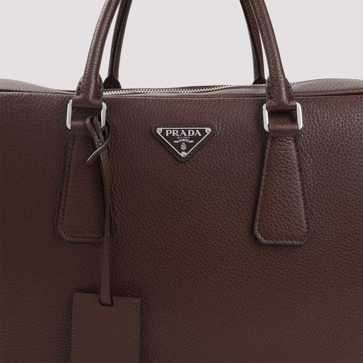 Prada Grained Leather Tote Bag Men