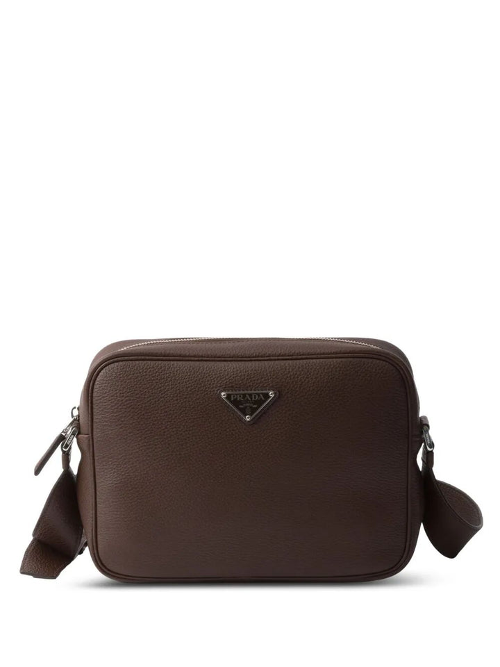 Prada Men Grained Leather Shoulder Bag