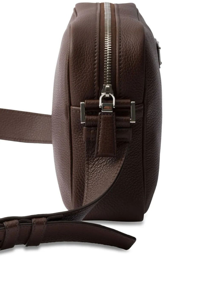 Prada Men Grained Leather Shoulder Bag