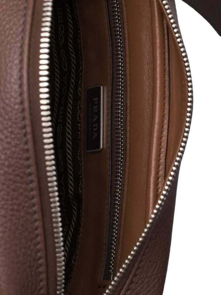 Prada Men Grained Leather Shoulder Bag