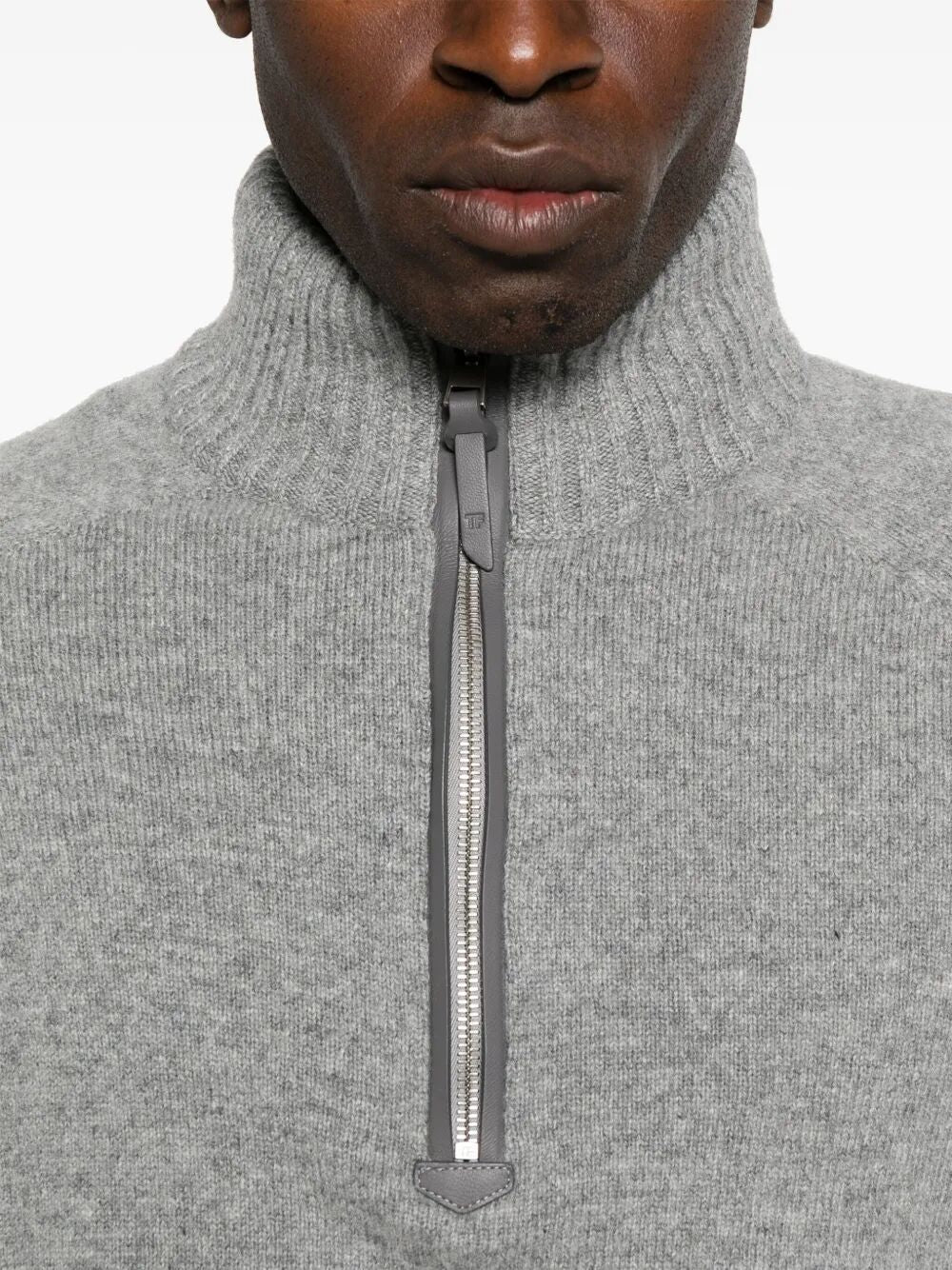 Tom Ford Men Cashmere Lambswool Half Zip Sweater