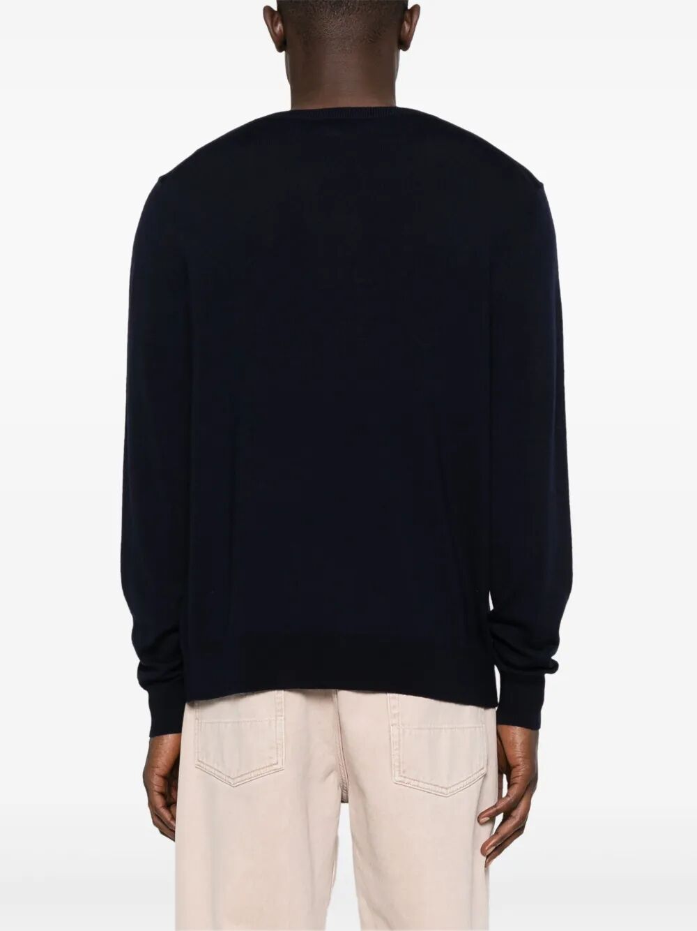 Etro Men Embroidered-Logo Wool Crew Neck Sweater