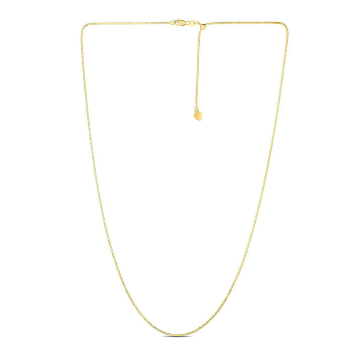 14k Yellow Gold Adjustable Popcorn Chain 1.3mm