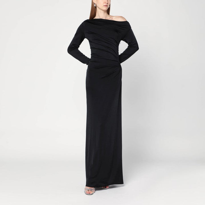 Victoria Beckham Long Black Dress In Viscose Jersey Women