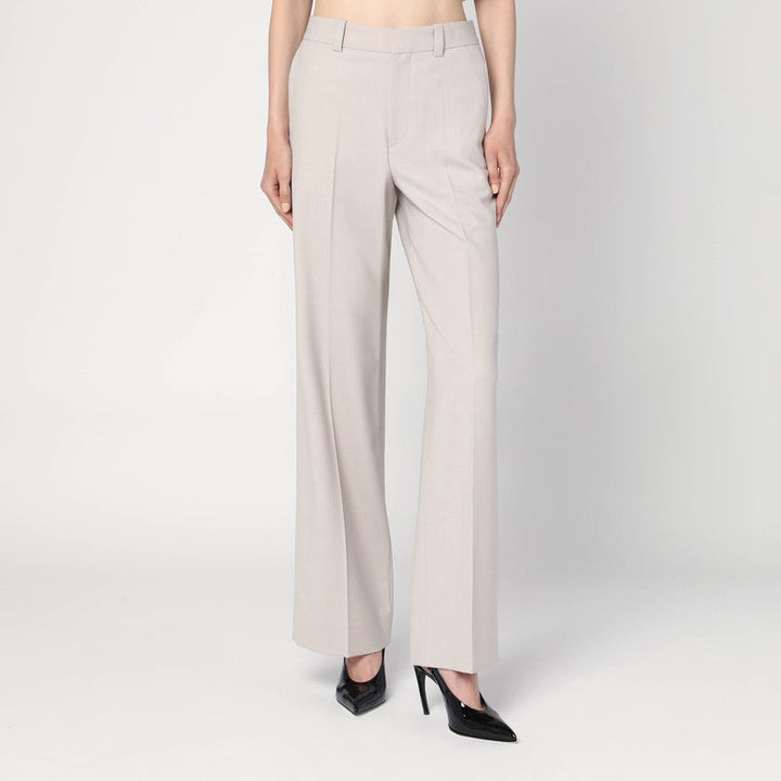 Victoria Beckham Pumice-Coloured Trousers In Wool Blend Women