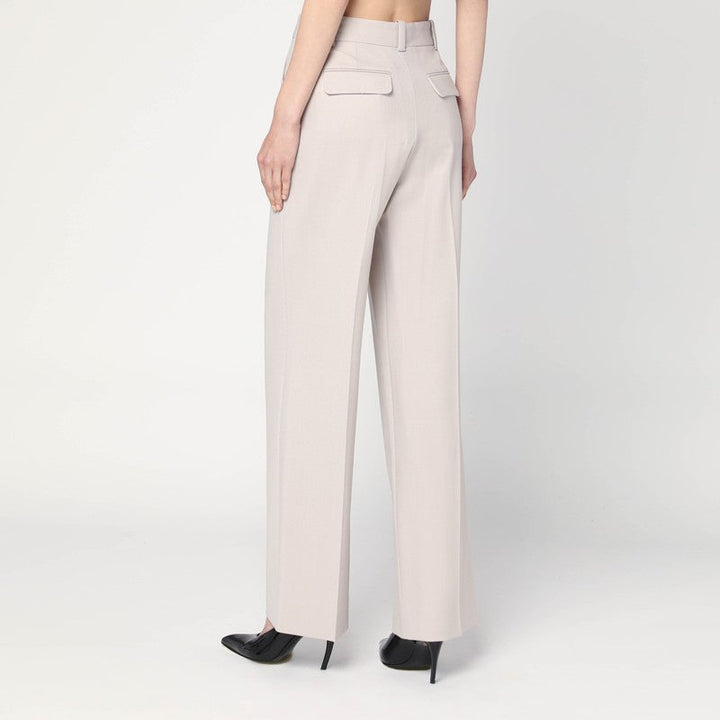 Victoria Beckham Pumice-Coloured Trousers In Wool Blend Women