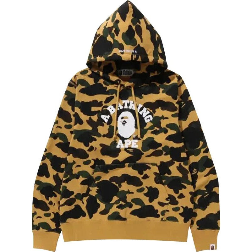 BAPE 1st Camo College Pullover Hoodie 'Yellow'