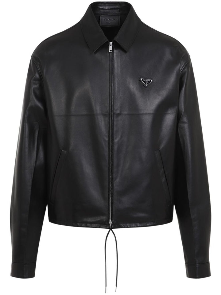 Prada Men Leather Zipper Jacket