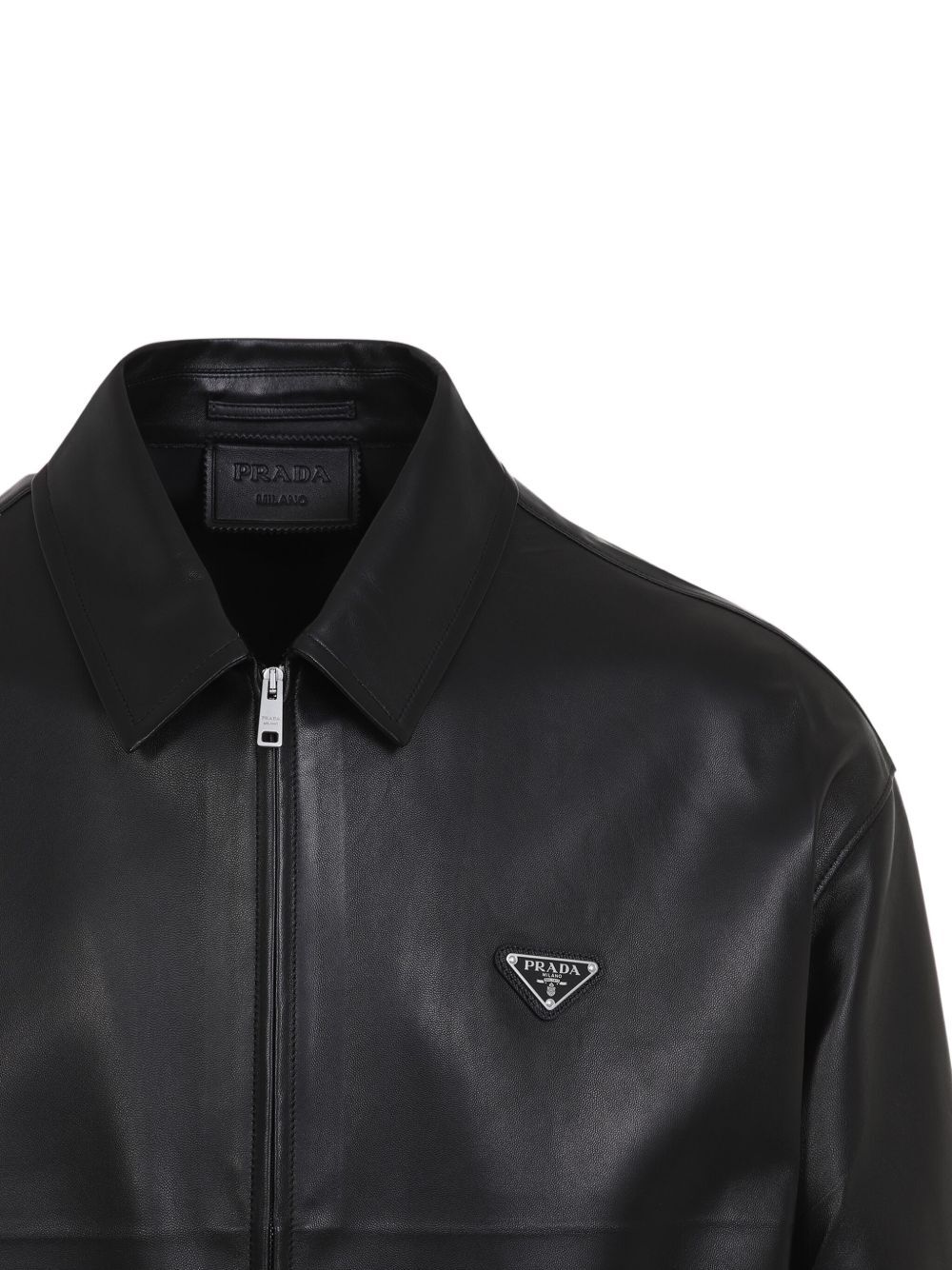 Prada Men Leather Zipper Jacket