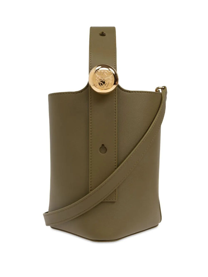 Loewe Women Smooth Leather Mini Pebble Bucket Bag
