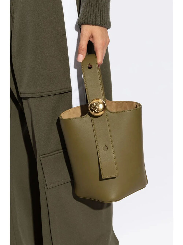 Loewe Women Smooth Leather Mini Pebble Bucket Bag