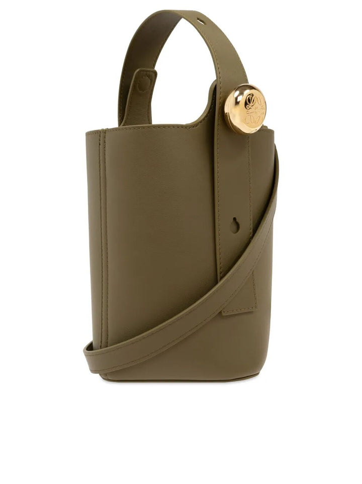 Loewe Women Smooth Leather Mini Pebble Bucket Bag